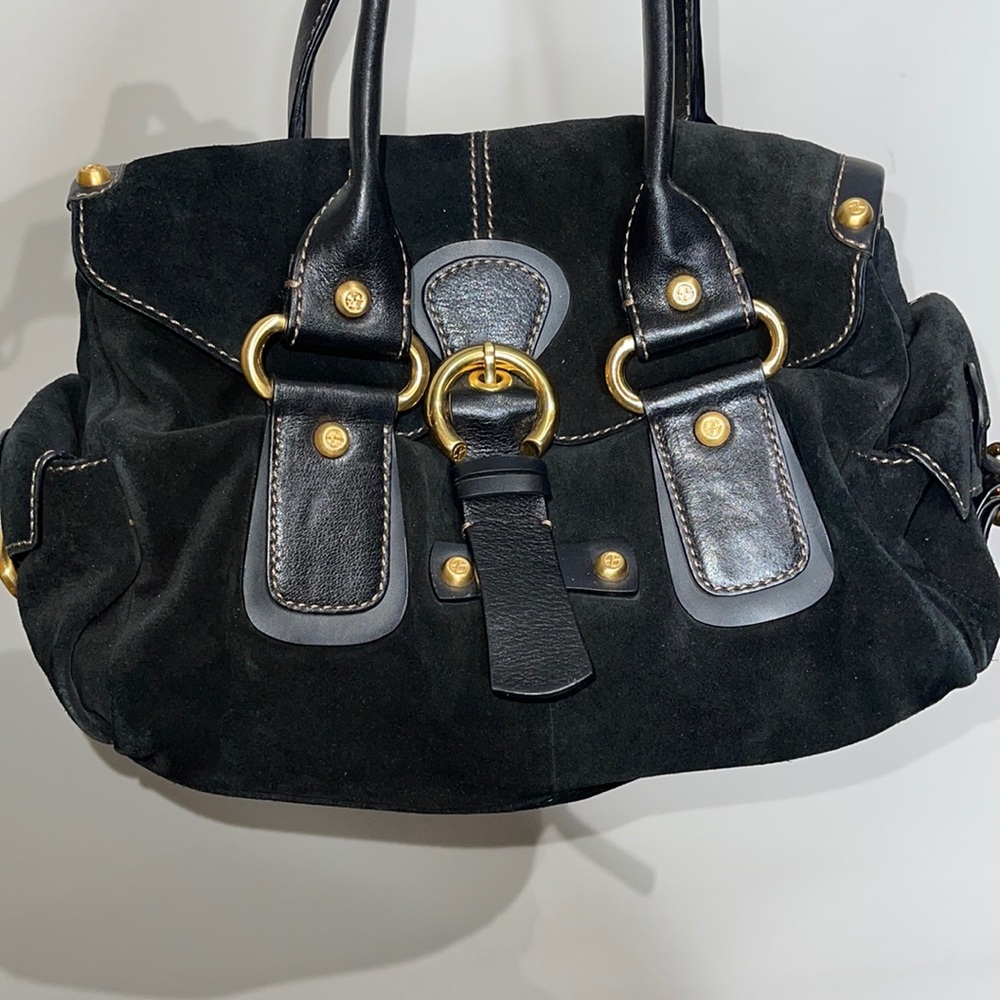 Francesco Biasia Suede & Leather Satchel Bag